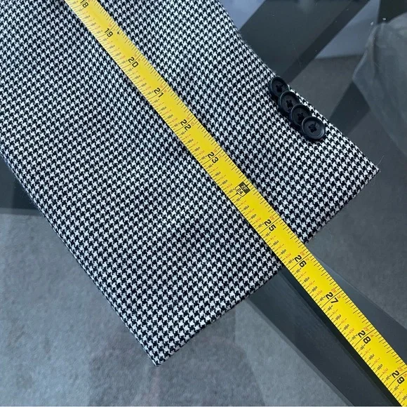 Loro Piana John W Nordstrom 100% Cashmere Sport Coat 46L Black White Houndstooth - Picture 7 of 11